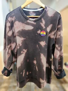 ABERCROMBIE & FITCH "PEACE" Pride Boho/Hippie Charcoal CUSTOM Tie-Dyed M UNISEX - Picture 1 of 13