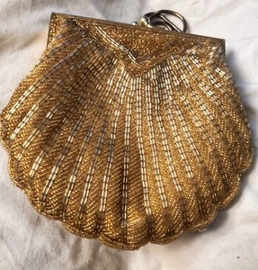 Vintage Marshall Field's Abendtasche Strass Perlen Kiss Lock - Bild 1 von 3