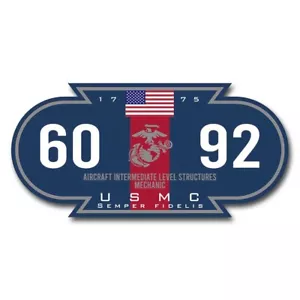 USMC 6092 MOS Decal - Semper Fidelis Decal - Marine Corps Blood Stripe 3" Decal - Picture 1 of 1