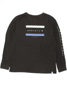 HURLEY Mens Graphic Top Long Sleeve Large Black Cotton GG19 - Imagen 1 de 3