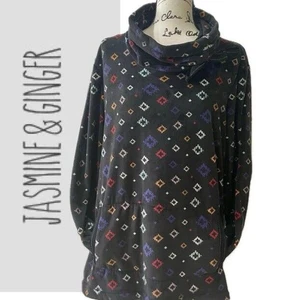 Jasmine & Ginger Sweatshirt crossover Neck size X-Large velvet Aesthetic core - Picture 1 of 16