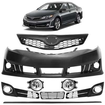 Front Bumper Cover W/Upper Grille W/Fog For Toyota Camry SE/SE Sport 2012-2014 - Imagem 1 de 4
