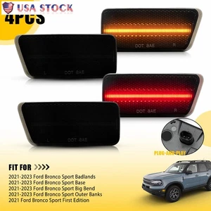 Smoke LED Front Amber Rear Red Side Marker Light For 2021-2023 Ford Bronco Sport - Picture 1 of 14