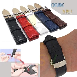 Cinturino per orologio in eco pelle Orefice Orologiaio Ricambio Nero Marrone - Foto 1 di 9