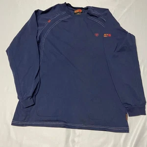 Camisa de Trabajo Ariat Pullover Manga Larga FR Resistente al Fuego HRC2 Azul Marino Usada en Excelente Condición M - Imagen 1 de 9