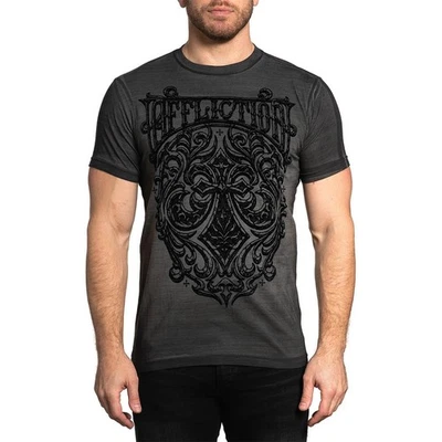 Affliction Clothing Biker Rockabilly T-Shirt - Marblesmith Gotik Flockiert - Bild 1 von 4