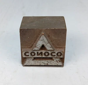 Vintage Advertising Brass Printing Block CONOCO 1" x 1" - Picture 1 of 1