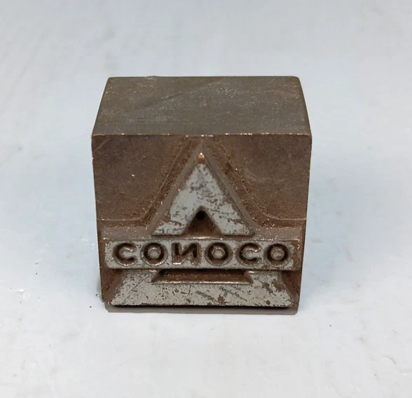 Vintage Advertising Brass Printing Block CONOCO 1" x 1" - Image 1 of 1