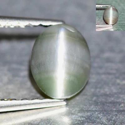 0,74 quilates cabina ovalada_piedra preciosa ojo de gato 100 % natural alejandrita apertura de ojos Foto 1 de 2