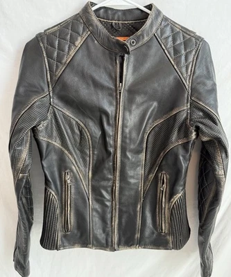 Chaqueta de motocicleta forrada acolchada de cuero dorado personalizada para mujer talla mediana cremallera completa Foto 1 de 4