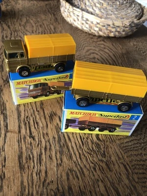 MATCHBOX SUPERFAST No.1e & 2d MERCEDES TRUCK & TRAILER IN ORIGINAL BOXES 1970 - Image 1 of 4
