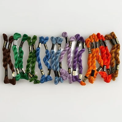 DMC Size 3 Cotton Perle Embroidery Thread 21 Skein Lot Assorted Colors Vintage - Image 1 of 4