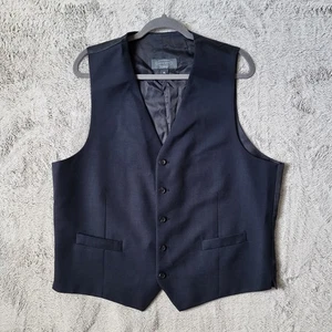 Pronto Uome Platinum Weste Herren XL dunkelblau 100% Wolle formelle Anzugweste - Bild 1 von 9