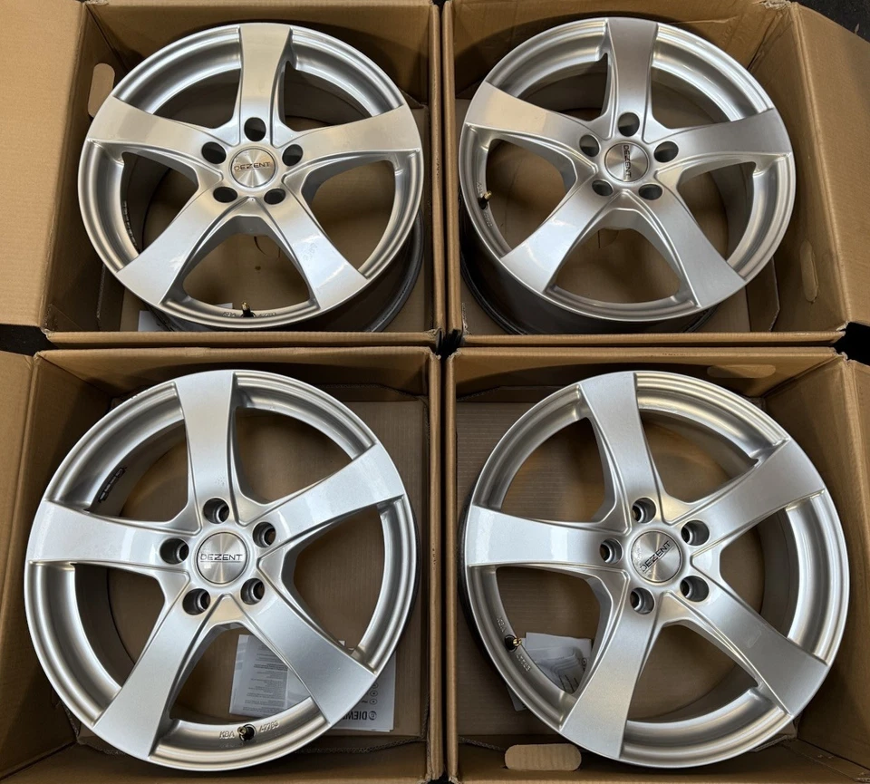 4x Dezent TR 7 X 17 pulgadas 5 X 112 ET 38 plata Audi Seat Skoda VW Mercedes BMW - Imagen 1 de 4