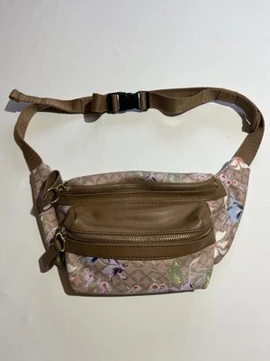 Belt Chest Bag Faux Leather Print Brown Summer Festival Floral Geometric Pack - Image 1 of 4