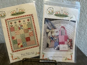 2 Bunny Hill Designs Patterns Posy Time Quilt  #1017 & Little Charm Tote #1088 - Picture 1 of 7