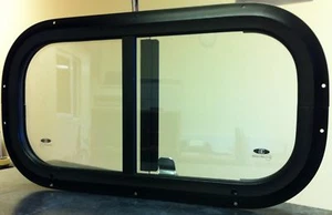 Horsebox Window 19 1/4 x 10 1/4 Side Sliders Black - Picture 1 of 1