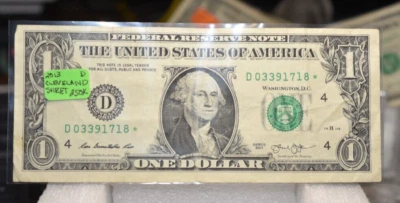 VERY RARE FROM SHEET 2013 $1.00 STAR NOTE  VERY RARE LOW RUN 250K GOOD COND - Image 1 of 2