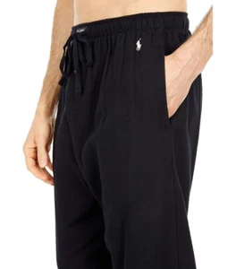 NWT Polo Ralph Lauren SOLID BLACK FLANNEL Pajama/Lounge Pants Men 4XT WHITE PONY - Picture 1 of 5