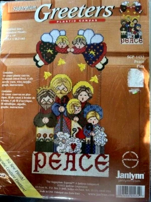Janlynn Sugarplum Greeters #1432 Peace Pix Plastic Canvas Kit 10" X 19" - NEW - Image 1 of 4