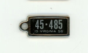 VINTAGE DAV DISABLED AMERICAN VETERANS VIRGINIA MINIATURE KEYCHAIN TAB FOB 1956 - Picture 1 of 2