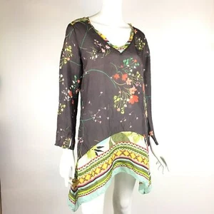 Johnny Was Silk Tunic Dress Multicolor Floral XS - Picture 1 of 8