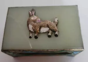 Vintage Matchbox Vesta Cover Brass made in China Enamel and Donkey - Picture 1 of 6