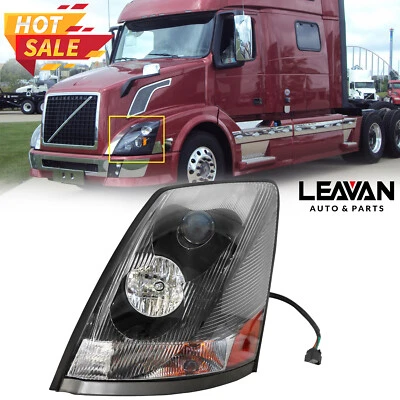 For Volvo VNL 2004-2017 Semi Truck Black Projector Halogen Headlight Left Driver Foto 1 de 4