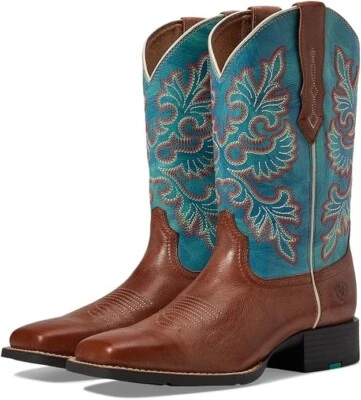 Ariat Redondo Punta Cuadrada Ancha Ajuste Elástico Buff Rubio/Náutico Mujer 9 Foto 1 de 4