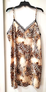 I.n.c. International Concepts Women's Satin Lace-Trim Chemise Animal Size XLarge - Picture 1 of 5
