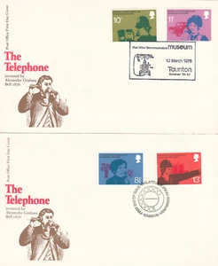 Telephone Alexander Graham Bell FDC x2 Taunton Bureau 1979 NO INSERTS (141416) - Picture 1 of 1