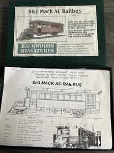 Backwood Miniatures Brass S Scale Mack AC Railbus w/Motor 1:64 NIB Kit MINT! - Picture 1 of 10