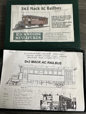 Backwood Miniatures Brass S Scale Mack AC Railbus w/Motor 1:64 NIB Kit MINT! - Image 1 of 4