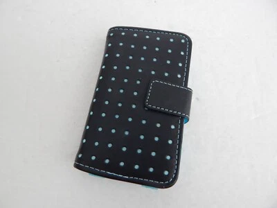 Funda tipo folio universal de cuero PU para iPhone 4S iPhone 4 con bolsillo para tarjetas negra/azul Foto 1 de 4