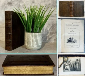 The Pilgrim's Progress John Bunyan c1850 Henry G Bohn Embodsed Leather Gauffered - Bild 1 von 23
