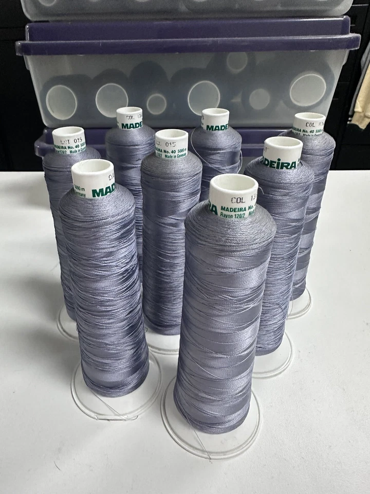 7 Madeira Classic Rayon Embroidery Thread - 40 5500 yd -GREY#1363 - Image 1 of 4