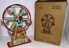 1950's"DISNEYLAND FERRIS WHEEL"WINDUP TOY+.2-COLOR VERS. BOX-RARE OLD STORE MIB!