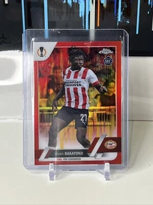 2022-23 Topps Chrome UEFA RC Johan Bakayoko Red & Gold Seismic Rookie SSP - Picture 1 of 2