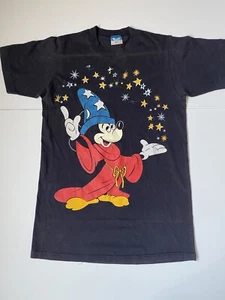 Disney Fantasia Sorcerer Mickey Mouse T-Shirt Single Stitch Made USA S Vintage - Picture 1 of 10