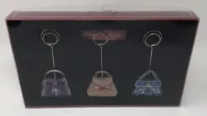 New! ST. NICHOLAS SQUARE 3 Set PHOTO HOLDER Hand Bags Purse CUTE Gift CLIP TOWER - Picture 1 of 5