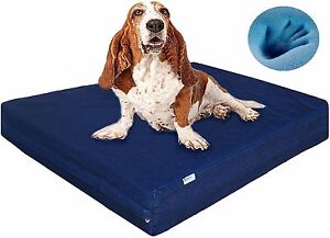 XL Waterproof Gel Cool Memory Foam Pet Dog Bed for Medium - Large Dog Denim Blue