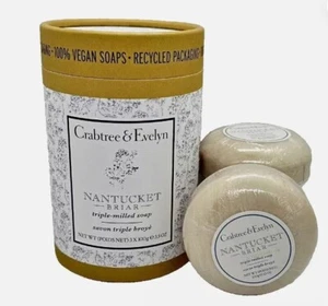 Crabtree & Evelyn Triple Milled Soap Set of 3 Nantucket Briar 3.5 oz ea - Picture 1 of 2