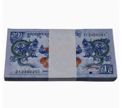 LOTE 100 PIEZAS 1 Paquete Bután 1 Ngultrum NUEVOS UNC Billetes Foto 1 de 4
