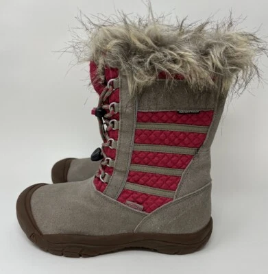 Keen Wapato WP Waterproof Brindle/Cerise Leather Boots Girl’s US 4 EU 36 Brown - Image 1 of 4