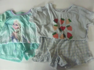 Lot of 2 Girls Pajamas Set Size 7/8 & 6/7 Forzen & Strawberries - Picture 1 of 5