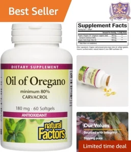 Oil of Oregano Softgels 180mg with Olive Oil 60 Count Immune Support Supplement - Picture 1 of 7