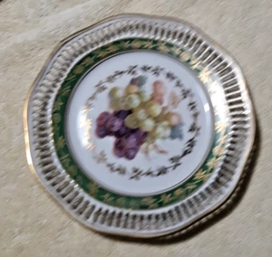 Winterling Germany Decorative Lace Edge Fruit Motif Design 7 1/2" Plate **grapes - Picture 1 of 1