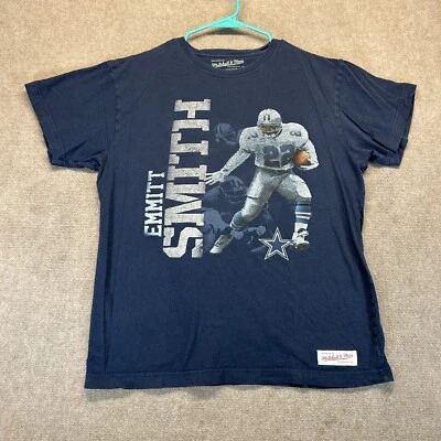 Dallas Cowboys Emmitt Smith T Shirt Men's Medium Navy Mitchell & Ness Foto 1 de 4