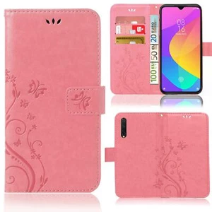 Handy Tasche für Xiaomi Mi 9 Lite Schutz Hülle Blumen Flip Case Wallet Etui - Zdjęcie 1 z 6