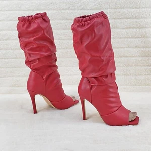 Botas Victoria RED Punta Cuadrada Media Pantorrilla Ajustables Encorvadas Pull On - Imagen 1 de 9